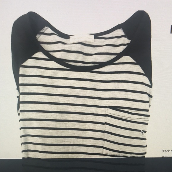 Black and gray striped pocket l/s tee - Picture 3 of 3